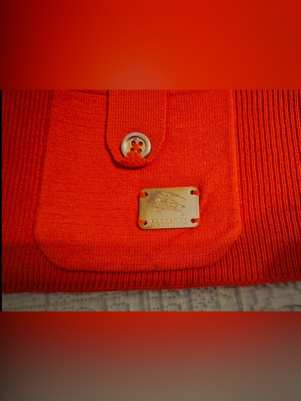 Burberry London light knit, v-neck cardigan, sz 42, gently used. - Picture 7 of 7